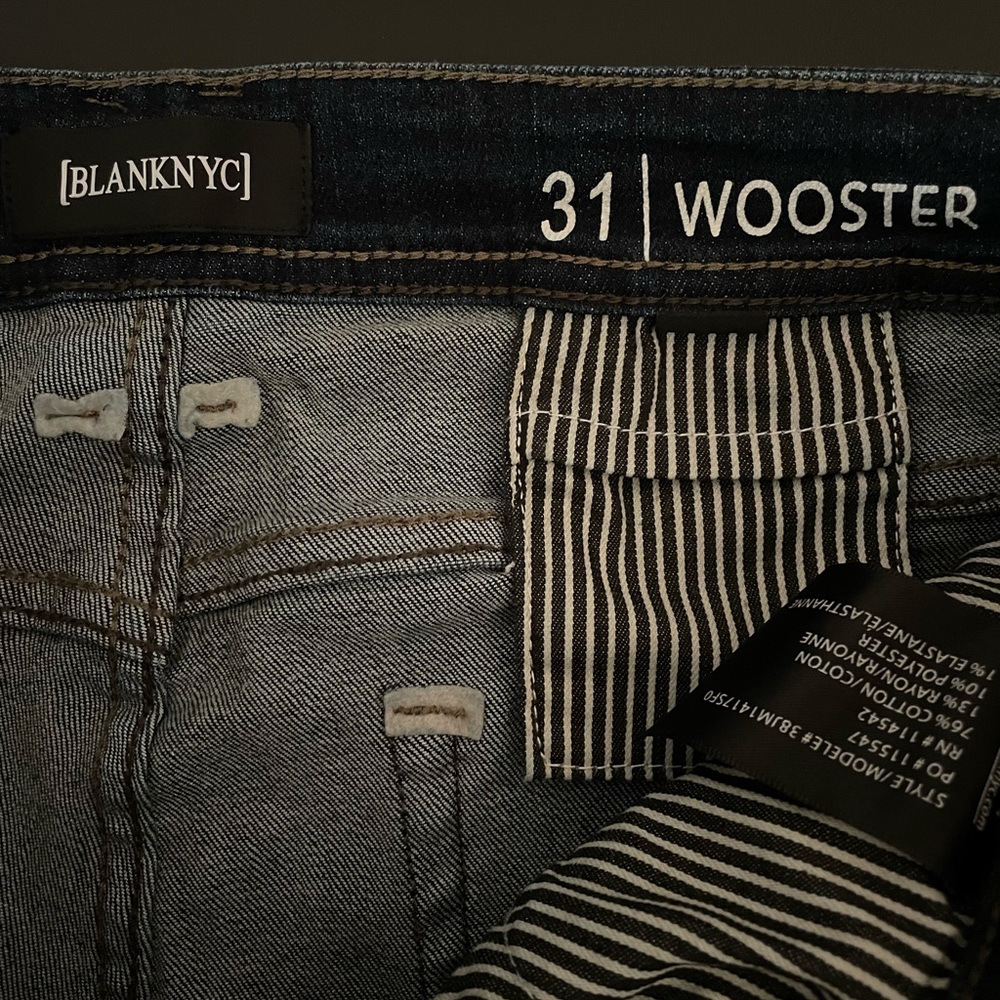 NWT Men’s Blank NYC Wooster Slim Fit Jeans Dark Blue Size 31x30 - Picture 7 of 10